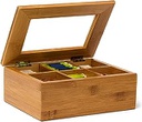 Bamboo tea box 6 compartments/ علبة شاي