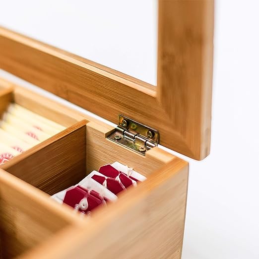Bamboo tea box 6 compartments/ علبة شاي