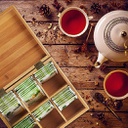 Bamboo tea box 6 compartments/ علبة شاي