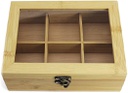 Bamboo tea box 6 compartments/ علبة شاي