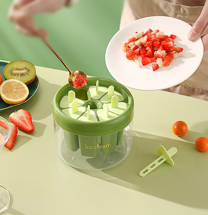 Ice Cream Popsicle Mold 8 Cavity Storage Box/قالب الآيس كريم