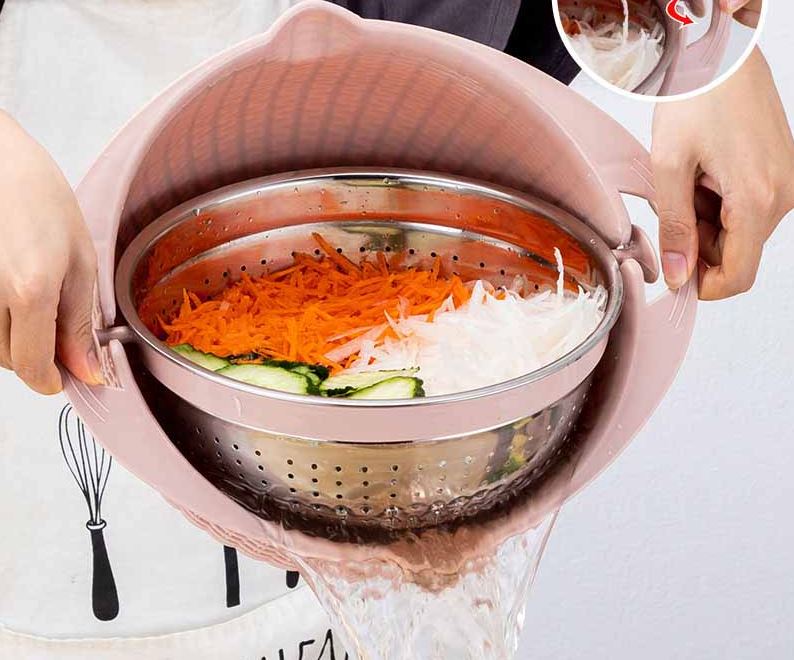 STAINLESS STEEL MESH STRAINER / سلة غسيل الخضار والفواكه ستاينلس ستيل