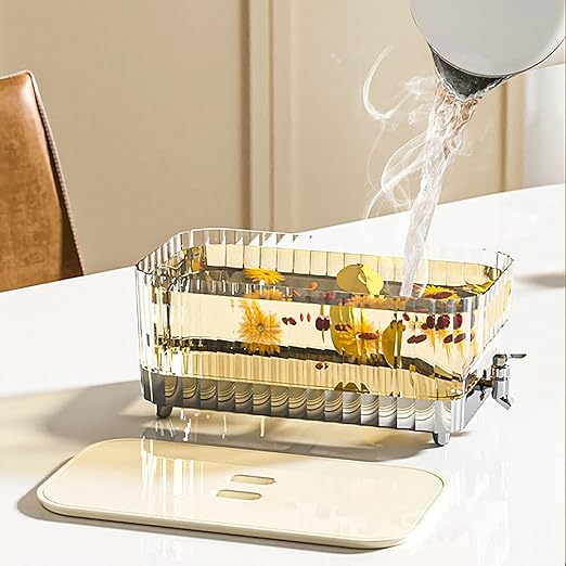 Cold water, Juice Drinkware Barrel with Spout and Lid/علبة المياة