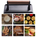 Cast Iron Non Stick Meat Grill Press/ مكواة شواء من الحديد الزهر غير لاصقة