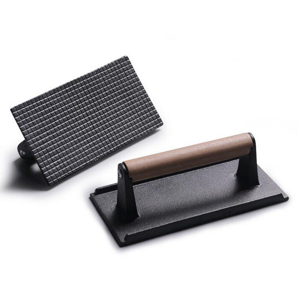 Cast Iron Non Stick Meat Grill Press/ مكواة شواء من الحديد الزهر غير لاصقة