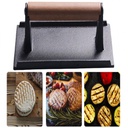 Cast Iron Non Stick Meat Grill Press/ مكواة شواء من الحديد الزهر غير لاصقة