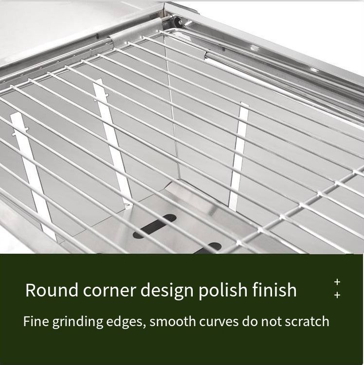Dual-purpose folding grill Stainless steel/شواية قابلة للطي مزدوجة الغرض من الاستانلس ستيل