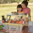 Dual-purpose folding grill Stainless steel/شواية قابلة للطي مزدوجة الغرض من الاستانلس ستيل