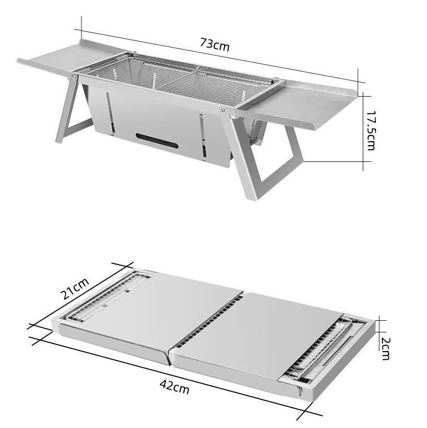 Dual-purpose folding grill Stainless steel/شواية قابلة للطي مزدوجة الغرض من الاستانلس ستيل