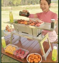 Mini Folding Barbecue Outdoor Grill Rack Stainless Steel/رف شواء خارجي صغير قابل للطي من الفولاذ المقاوم للصدأ
