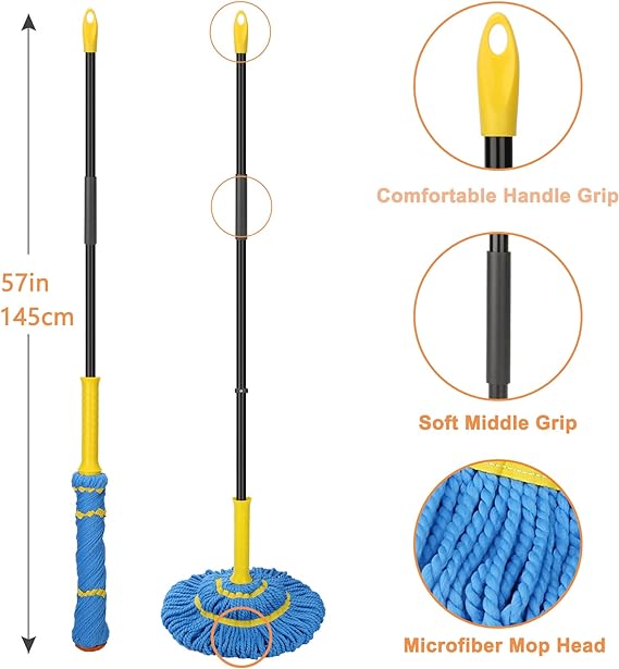 Easy self squeeze magic twist mop/ ممسحة سحرية ذات ضغط ذاتي سهلة