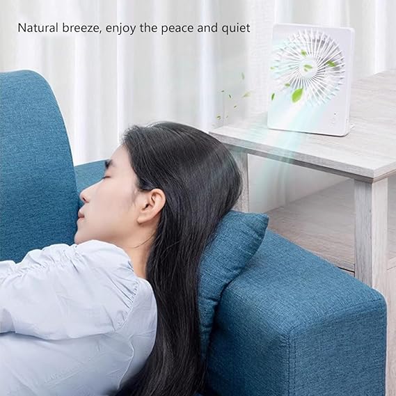 Portable Compact Desktop USB Battery Fan/ مروحة محولة بالشحن