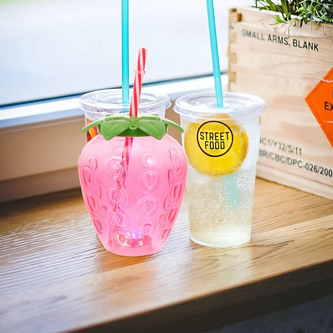 STRAWBERRY STRAW WATER BOTTLE