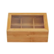 Bamboo tea box 6 compartments/ علبة شاي