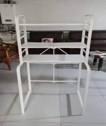 Three layer metal space saving shelf organizer/استاند التنظيم فوق الغسالة