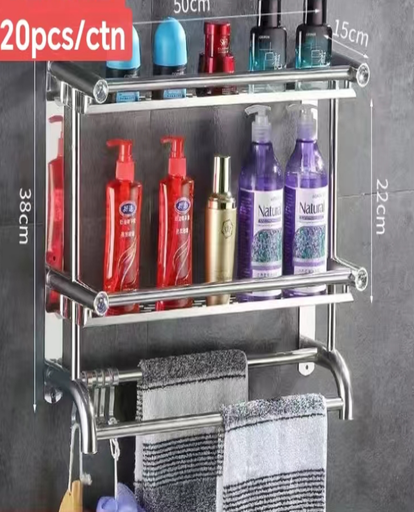 Bathroom Shelf with Towel Bar Hanging Stainless Steel/رف التعليق الحمام مع منشفة من الفولاذ المقاوم للصدأ8